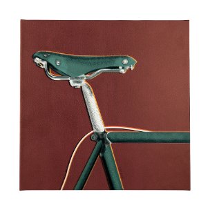 Bike Saddle Orange by Alarm a Hand Embellished Textured Canvas