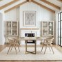 69177-AB - Faye I 48L x 48W x 30H Beige Finished Wood W/Gold Metal Base Square Dining Table