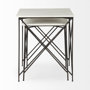 69247-AB - Lorlei 20.0L x 20.0W x 23.8H White Marble Top W/ Gray Iron Legs End and Side Table
