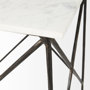 69247-AB - Lorlei 20.0L x 20.0W x 23.8H White Marble Top W/ Gray Iron Legs End and Side Table