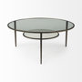 69253-AB - Felicity 36.0L x 36.0W x 16.0H Marble Top W/Iron Frame Coffee Table
