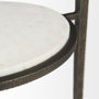 69254-AB - Felicity 15.8L X 15.8W X 22.5H Glass Top W/ White Marble Shelf and Antique Gold Base End/Side Table