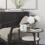 69254-AB - Felicity 15.8L X 15.8W X 22.5H Glass Top W/ White Marble Shelf and Antique Gold Base End/Side Table