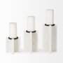 69219 - Sophia 5.5"L x 3.5"W x 10.5"H Marble Candle Holder Large