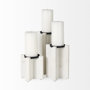 69219 - Sophia 5.5"L x 3.5"W x 10.5"H Marble Candle Holder Large