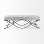 69370 - Ayla 55L x 17.6W x 18H Dark Gray Fabric Seat W/ Dark Nickel Metal Frame Bench