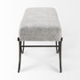 69370 - Ayla 55L x 17.6W x 18H Dark Gray Fabric Seat W/ Dark Nickel Metal Frame Bench