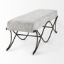 69370 - Ayla 55L x 17.6W x 18H Dark Gray Fabric Seat W/ Dark Nickel Metal Frame Bench