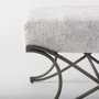 69370 - Ayla 55L x 17.6W x 18H Dark Gray Fabric Seat W/ Dark Nickel Metal Frame Bench
