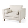 69623 - Loretta 40.7L x 36.2W x 33.9H Cream Fabric Chair W/ Two Bolster Cushions
