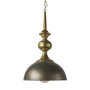 65267 - Capsa 17x29 Antique Gold and Silver Toned Metal Dome Pendant Light 
