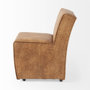 69614 - Damon 19.8L x 26.3W x 31.8H Cognac Brown Faux Leather Dining Chair