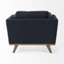 69618 - Brooks 41.7L x 34.8W x 33.5H Navy Blue Fabric Chair W/ Medium Brown Wooden Legs