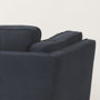 69618 - Brooks 41.7L x 34.8W x 33.5H Navy Blue Fabric Chair W/ Medium Brown Wooden Legs