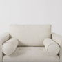 69623 - Loretta 40.7L x 36.2W x 33.9H Cream Fabric Chair W/ Two Bolster Cushions