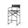 69631 - Direttore 19.3L x 19.3W x 40.2H Black Leather W/Black Frame Bar Stool
