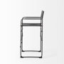69631 - Direttore 19.3L x 19.3W x 40.2H Black Leather W/Black Frame Bar Stool