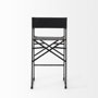 69631 - Direttore 19.3L x 19.3W x 40.2H Black Leather W/Black Frame Bar Stool
