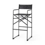 69632 - Direttore 19.3L x 19.3W x 44.1H Black Leather Seat W/Black Iron Frame Bar Stool