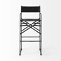 69632 - Direttore 19.3L x 19.3W x 44.1H Black Leather Seat W/Black Iron Frame Bar Stool
