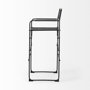 69632 - Direttore 19.3L x 19.3W x 44.1H Black Leather Seat W/Black Iron Frame Bar Stool
