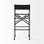 69632 - Direttore 19.3L x 19.3W x 44.1H Black Leather Seat W/Black Iron Frame Bar Stool
