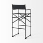 69632 - Direttore 19.3L x 19.3W x 44.1H Black Leather Seat W/Black Iron Frame Bar Stool