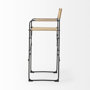 69634 - Direttore 44.1H Brown Leather Seat W/Black Iron Frame Bar Stool