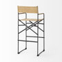 69634 - Direttore 44.1H Brown Leather Seat W/Black Iron Frame Bar Stool