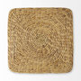 69576 - Maya 17.7L x 17.7W x 17.7H Light Brown W/Medium Brown Stripes Seagrass Square Pouf