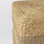 69576 - Maya 17.7L x 17.7W x 17.7H Light Brown W/Medium Brown Stripes Seagrass Square Pouf