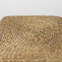 69576 - Maya 17.7L x 17.7W x 17.7H Light Brown W/Medium Brown Stripes Seagrass Square Pouf