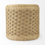 69580 - Michelle 17.7L x 17.7W x 17.7H Light Brown Woven Seagrass Round Pouf 