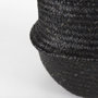 69581 - Ella (Set of 3) Black Seagrass Basket W/ Light Brown Handles 