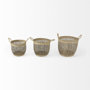 69583 - Triopas 15.7L x 15.7W x 13.4H (Set of 3) Medium Brown Seagrass Round Basket W/ Handles 