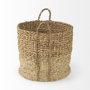 69584 - Morocco (Set of 3) Brown Two Tone Water Hyacinth and Cornhusk Round Basket W/ Handles 