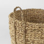 69584 - Morocco (Set of 3) Brown Two Tone Water Hyacinth and Cornhusk Round Basket W/ Handles 