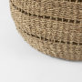 69589 - Hayes 17.7L x 17.7W x 11.8H (Set of 2) Medium Brown Seagrass Round Basket with Stripe Pattern 