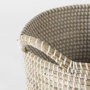 69594 - Maddie (Set of 3) Light Brown W/White Dipped Seagrass Round Basket  W/ Handles