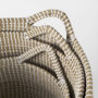 69594 - Maddie (Set of 3) Light Brown W/White Dipped Seagrass Round Basket  W/ Handles