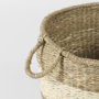 69596 - Bradley (Set of 2) Light Brown W/Striped Seagrass Basket W/ Handles