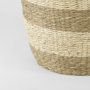 69596 - Bradley (Set of 2) Light Brown W/Striped Seagrass Basket W/ Handles