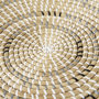 69602 - Avel  18.0L x 18.0W x 3.0H  Light Brown Seagrass W/Dark Brown String Round Wall Hanging Plate