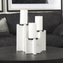 69219 - Sophia 5.5"L x 3.5"W x 10.5"H Marble Candle Holder Large