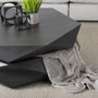 69541 - Arreto 48" Black Solid Wood Hexagonal Storage Coffee Table