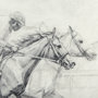 13941 - Horse Racing I by Mercana Studio a Hand Embellished Textured Framed Art Print Matted under Glass
