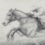 13942 - Horse Racing II by Mercana Studio a Hand Embellished Textured Framed Art Print Matted under Glass