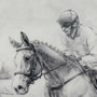 13942 - Horse Racing II by Mercana Studio a Hand Embellished Textured Framed Art Print Matted under Glass