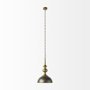 65267 - Capsa 17x29 Antique Gold and Silver Toned Metal Dome Pendant Light 