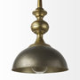 65267 - Capsa 17x29 Antique Gold and Silver Toned Metal Dome Pendant Light 